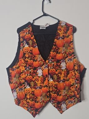 Vintage 90's Basic Editions Halloween Pumpkin Vest